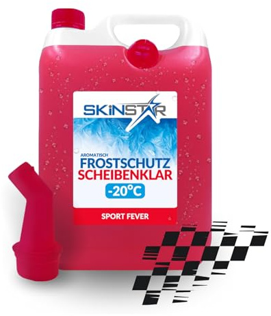 SkinStar Scheibenfrostschutz -20°C mit Duft | Effektiver Scheibenreiniger | Winter | Gebrauchsfertig | Frostschutzmittel Scheibenwaschanlage | Klare Sicht (10l, Sport-Fever)