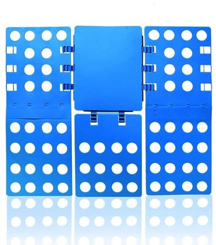Trimming Shop Blaues T-Shirt-Faltbrett – robuster Kunststoff-Kleiderordner für einfaches und schnelles Falten, ideal für Erwachsene und Kinder, Kleidungs-Organizer für Zuhause, Einzelhandel, Reisen