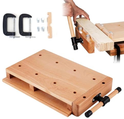 Kit morse da banco in legno Banco da lavoro con morsa for legno, banco da lavoro for legno da tavolo, morsa for lavorazione del legno dura, taglio, fisso for la lavorazione del legno(30 * 50cm)