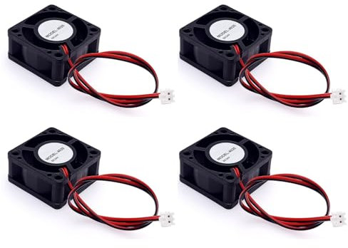 JZK 4PCS 40x40x20mm DC 24V mini ventilateur de refroidissement 40mm avec connecteur à 2 broches, 7700 tr/min, 0.04A, DC ventilateur pour carte développement, carte graphique, d'imprimante 3D