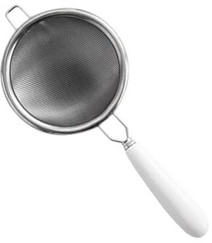 KLEHOPE Filtro Te Infusione, Acciaio Inossidabile 304 Colino per Tisane, Manico in Ceramica Filtro per Tisane, 14,7 x 6,5 cm, Colino per Filtrare Tè, Farina, Spezie