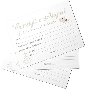 NAÏZAYA Idea Regalo Gioco Matrimonio – 50 Biglietti Consigli e Auguri per Gli Sposi - Gadget Scherzi Accessori – Idee Regali Divertenti per Intrattenere Gli Ospiti