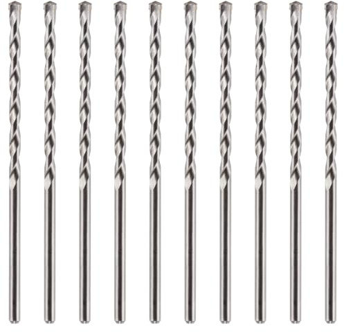 Rennie Tool - 10pcs 7mm x 200mm Long TCT Masonry Drill Bit Set | For Concrete Brick Porcelain Ceramic Tile Plastic Wood Etc. Tungsten Carbide Tipped For Standard Rotary Drills (NOT SDS)