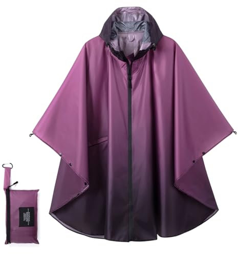 SIRMEDAL Women's Waterproof Poncho - Lightweight Breathable Rainwear, Windproof Outdoor Rain Cape for Hiking & Cycling, Compact Reusable Travel Raincoat