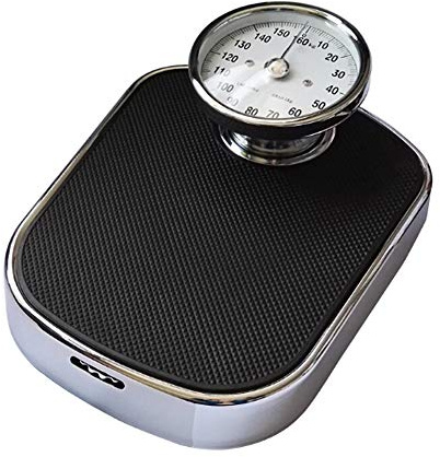 OZBMA Bilancia pesapersone Professionale, precisa e Resistente, con quadrante Meccanico Extra Large, capacità 350 libbre/160 kg (Nera) (Nera)