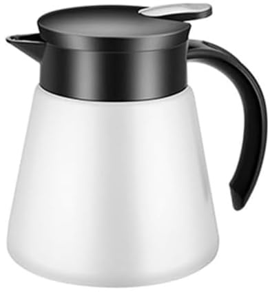 Yogtech 304 Stainless Steel Insulated Coffee Pot - 680ml Double Wall Vacuum Bottle - Leak-Proof Small Tea Kettle for Home, Office, Travel - High Capacity Thermal Carafe (White)