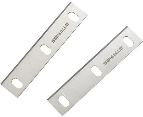 STARIBS 4-1/8 HSS Jointer Planer Knives Set of 2 for Grizzly H3874 & Sears Craftsman 149.236220 149.236221 315.23720 351.21724 113.206400, 3-Slot Blades