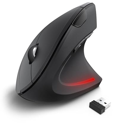 TECKNET Wireless Vertikale Ergonomische Maus, 4800 DPI 5 Tasten Kabellose Optische Maus, 2.4G USB Vertical Ergonomic Optical Mouse Kabellos für Windows und Mac OS