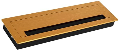 Brushed Metal Desk Grommets for Cable Management, Rectangular Design, Cable Hole Cover, Desk Brush Insert, Cord Organizer