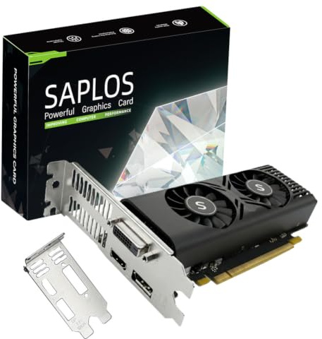 SAPLOS GTX 1050 Ti Carte Graphique pour PC, 4Go GDDR5 128-bit, HDMI DisplayPort DVI-D, Carte Vidéo, Gaming GPU Video Card, PCI Express x16, DirectX 12