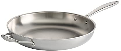 Tramontina 80116/057DS Gourmet Acero Inoxidable Induction-Ready Tri-Ply Clad Fry Pan 12 W/Helper
