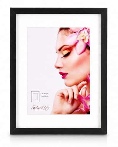 IDEAL TREND 3D Objektrahmen Holz Bilderrahmen Wanddeko Collage Poster Shirt Trikot Rahmen HR: Farbe: Schwarz | Format: 20x30