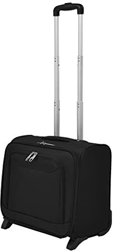 vidaXL Pilottrolley mit 2 Rädern Pilotenkoffer Reisekoffer Businesskoffer Trolley Aktenkoffer Business Dokumenten Reise Bord Tasche Koffer Gepäck Schwarz