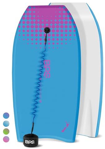BPS Bodyboard de 41 pulgadas para niños y adultos con correa de bíceps (azul / morado)