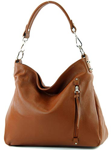 modamoda de T183 Damen Schultertasche Business Bag Groß Echtleder handmade in Italy