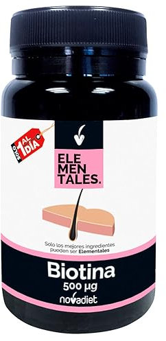 NOVADIET BIOTINA 500mcg 120comp. ELEMENTALES – complément alimentaire sous forme de comprimés, boîte de 120 comprimés, facile à intégrer dans la routine de la journée et convient à ceux qui privilégie