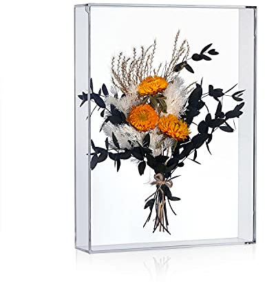 MarccTipton 9x12 Shadow Box Frame, DIY Tabletop Display Case, All Clear Memory Box for Dried Flowers/Kids Room/Birthday/Wedding/Party Decor, Box Only, NO Back Picture Holder( 1.75 Interior Depth)