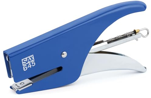 Cucitrice SAX, per 20 fogli, per n. 6/4 graffette, blu, cucitura chiusa, max. Profondità 45mm, design robusto ed elegante