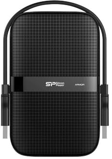 Silicon Power Disque Dur Externe Armor A60 5 to 6,35 cm 2,5 USB 3.2 Black Shockproof MIL-STD 810G 516.6 Procedure IV Résistant à l'eau