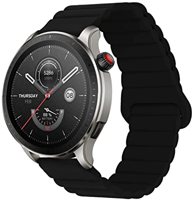 Silikon Armbänder für Amazfit GTR 4/ GTR 3/ GTR 3 pro/GTR 2/GTR 2e Männer und Frauen Bewegung mit Magnet Armbänder Ersatzband mit Magnet Armbänder Kompatibel mit Amazfit GTR 4 (3)