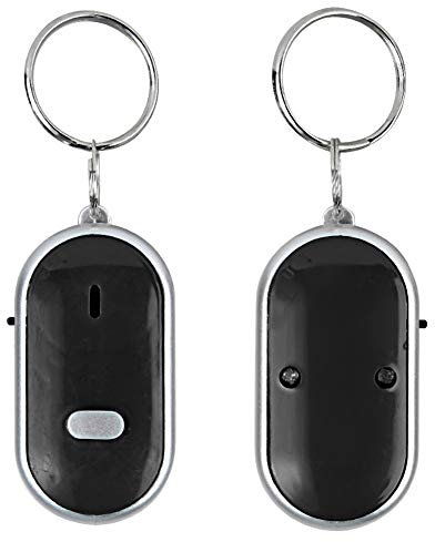 Key Finder Voice, Controllo Vocale Dispositivo Anti Smarrimento Whistle Finderclapper Key Finder Keychainwhistle Alarm Keychainkey Anti Lost Keychain Locator Tracer (blu) (Nero)
