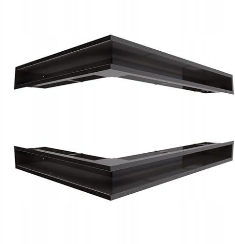 KRATKI Rejilla de ventilación LUFT Rejilla de chimenea esquinera 600x400x90mm 45S negro 2 piezas