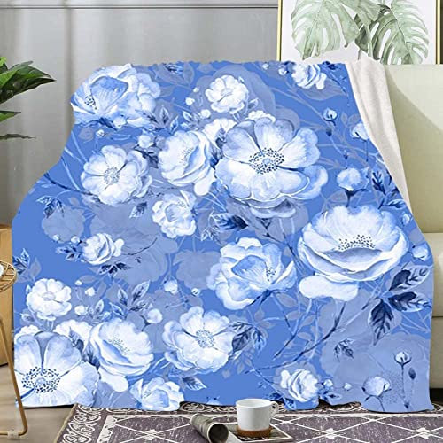 Kuscheldecke 80 x 150 cm 3D Blumen Flanell Fleecedecke, Weich Warm Flauschig Decke Graffiti Wohndecke Decken für Sofadecke Couchdecke kuscheldecken für Kinder Erwachsene, Blanket