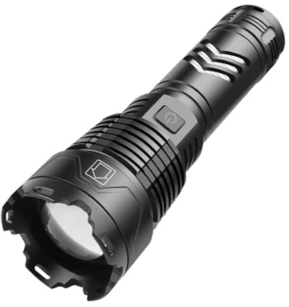 Super Luminoso Torcia Elettrica Torcia Tattica Militare - Torcia LED Potente Professionale, Ricaricabile USB - Torce LED Alta Potenza Ricaricabili - Impermeabile Flashlight - Torcia LED Ricaricabile d