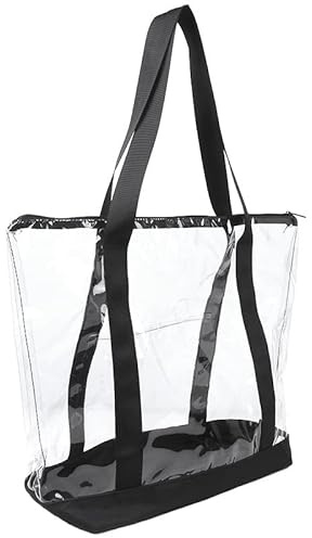 Bolso de lona transparente FUNSEED, bolsa de compras con cremallera para playa, trabajo, todo