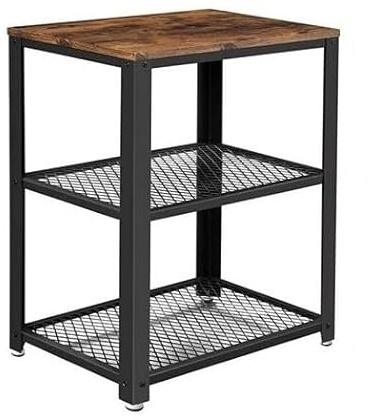 Garden Store Direct Serving Cart Trolley, Industrial Kitchen Rolling Utility Cart, Heavy Duty Storage Organiser, Wheels, for Kitchen and Living Room, Rustic Brown