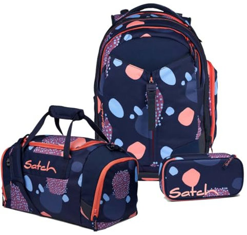 Satch Match Schulrucksack Set 3tlg. (Coral Reef) inkl. Schlamperbox und Sporttasche
