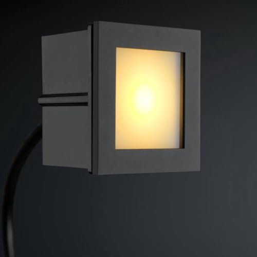 LED Treppenbeleuchtung Bilbao Schwarz | Treppenstufenbeleuchtung - Treppenleuchten - Stufenbeleuchtung - Treppe Beleuchtung - Treppenlicht | 1W - Modern - Innen - Eckig - 230V - IP44 - Warmweiß