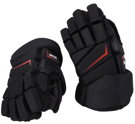 ZAICOLER Guanti da Lacrosse, 1 Paio Guanti da Hockey su Ghiaccio Guanti da Hockey su Strada Guanti da Hockey in Schiuma EVA Traspiranti Protettivi per le Dita Tessuto in Nylon Altamente