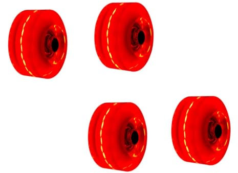 Gogogmee 4 Stück Rollschuhräder Pu Material Blinkend Rot Langlebig Verschleißfest Ersatzräder Für Rollschuhe Skateboard Straßennutzung Anfänger Profi