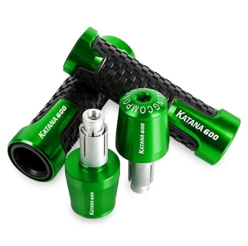 UANGLI Griffabdeckung 22 Mm CNC-Aluminium Motorrad Lenkergriffe Lenkerendkappen Stopfen Für Suzuki Katana 600 1995–2006(Groen)
