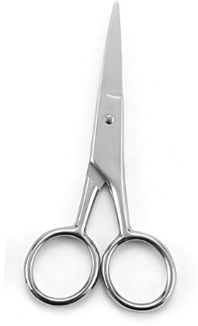 Mikinona 2pcs Men Beard Scissors Body Hair Clippers Hairdressing Scissors Beard Comb Tools Random Color