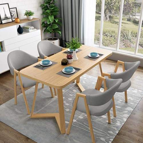 Esstisch und Stühle aus Massivholz, Set für 4 moderne Säulentische mit passenden Stühlen, ideal für Küche, Esszimmer, Café und Schönheitssalon, platzsparendes Design, einfach zu montieren