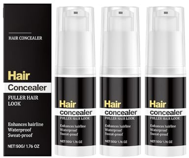 Haarabdeckstift Für Männer, Hair Concealer Creme, Enhances Hairline, Root Coverage Fuller Powder, Wasserfester Schweißfester Haaransatzverstärker, Langlebige (3PCS, 50g)