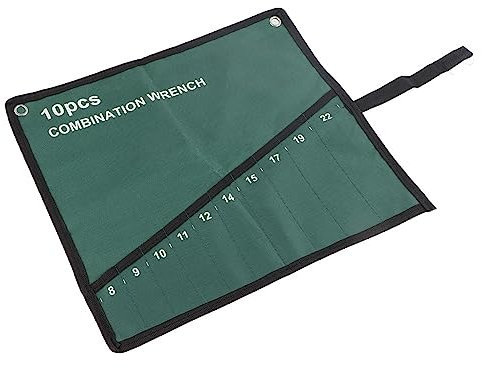 Qukaim Borsa multiuso arrotolabile in tela, 10 tasche, organizer per chiavi, pinze, chiavi, porta attrezzi resistente, ideale per officina e garage