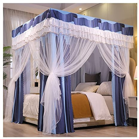 XRPOUXMTE Moskitonetz fürs Bett, Betthimmel mit 4-Stangen-Unterstützung, Geburtstagsgeschenk für Mädchen (Stil 5, 1,8 x 2 x 2 m)