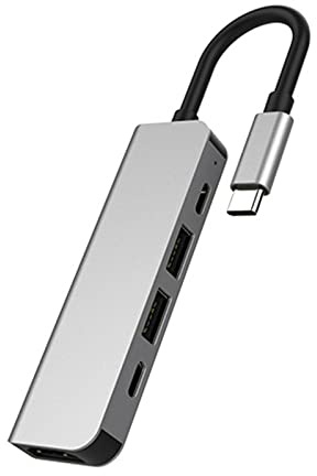 5-in-1 USB Docking Station PD60W TypeC Per Notebook Converter Hub Multifunzione Lega di Alluminio