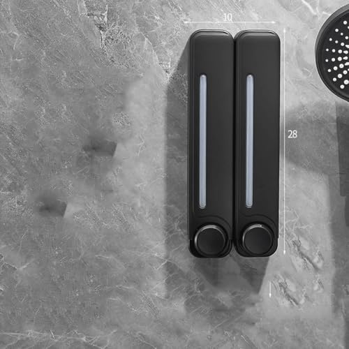 Dispenser di sapone da parete per hotel, shampoo, gel doccia e disinfettante per le mani, dispenser di sapone per bagno, facile da installare e riempire, ideale per uso commerciale