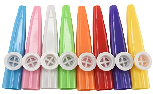 Rastapulz 24 pezzi di plastica Kazoos 8 strumenti musicali, buon compagno per chitarra, ukulele, violino, tastiera pianoforte, grande regalo per gli amanti della musica (24 pezzi)