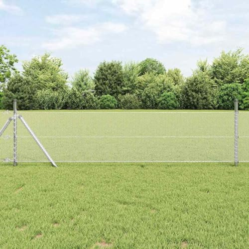 Hexagonzaun Silber 0,6 x 50 m, Verzinkter Stahl Gartenzaun, Maschendraht für Garten, Terrasse, Outdoor-Sichtschutz, langlebiges Drahtgeflecht