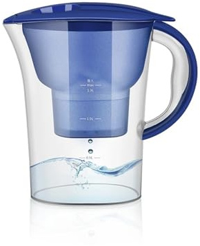 Jarra filtrante de agua potable alcalina 2,5 l. Incluye un filtración 7 etapas for purificar y mejorar los niveles pH(2.5L Blue Filter)