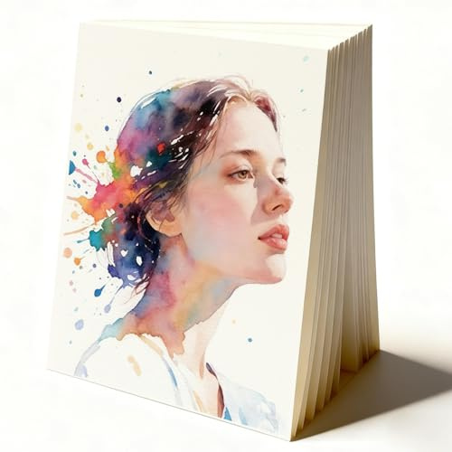XLTBOMS Aquarellpapier A6 300g, 70 Blätter Aquarellblock Malpapier | Cotton Watercolor Paper 14,8 x 10,5 cm, Acrylpapier, Aquarellkarten, Zeichenpapier, für Acrylmalerei, Aquarell, Wasserfarben