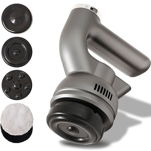 BLOGLOER - Masajeador anticelulítico con 6 niveles, dispositivo eléctrico de drenaje linfático con 3 cabezales de masaje y 2 cubiertas para la cabeza, modelo 2026 mejorado para reafirmar y moldear el