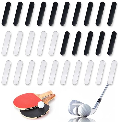 JNYUTEEN 30 Piezas Cinta de Plomo Adhesiva para Golf, 3 g Cinta de Plomo Negra y Blanca para Palos de Golf y Raquetas de Tenis, Cinta de Plomo Autoadhesiva para Pala de Pickleball y Palos de Golf