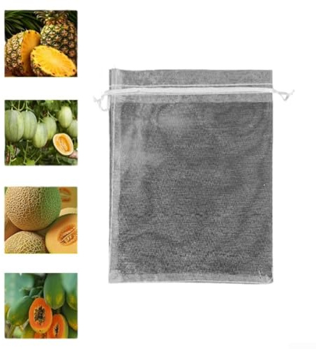Bolsas de malla de nailon para cubrir frutas individuales, incluyendo manzanas, peras, ciruelas, nectarinas y cítricos (100 unidades, 13 x 18 cm)
