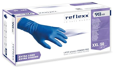 Reflexx R98, Handschuhe hi-risk Latex puderfrei, XXL, blau, 50
